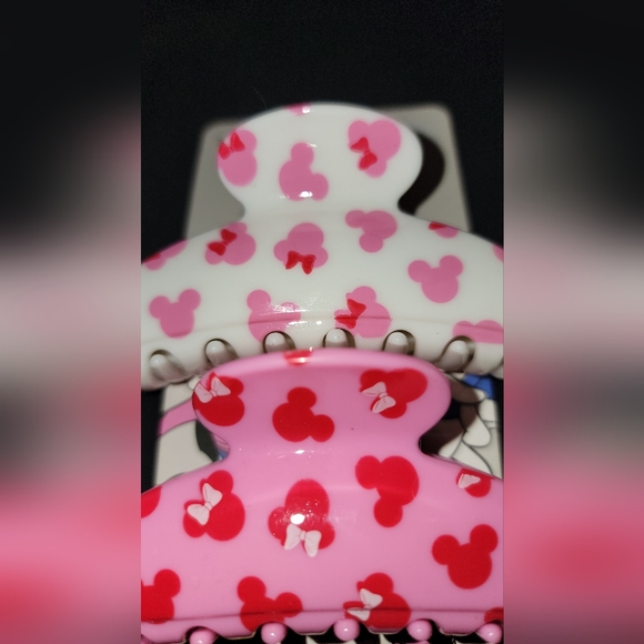 NWT Disney Minnie & Mickey Mouse Hair Clip Set Jaw Claw Clip - Picture 3 of 4